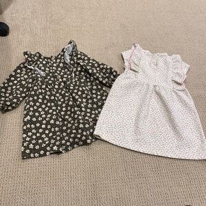 Zara Green and White Floral Dress